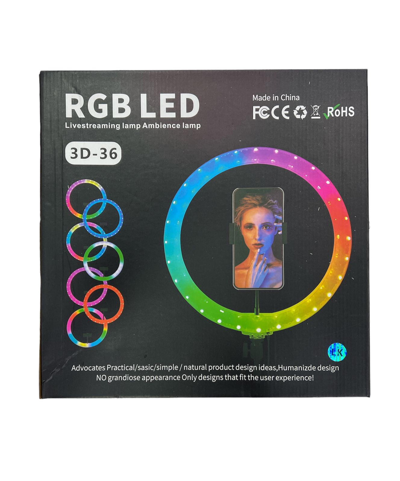 Lampă LED RGB 3D-36 cm