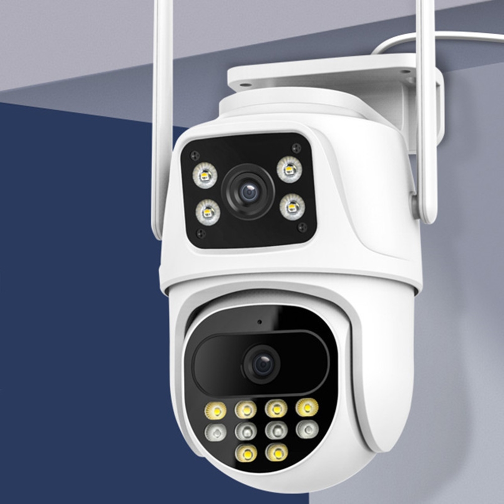Camera de supraveghere WIFI 4K, 8MP, 2 lentile, Control din aplicatie, Urmarire automata, Rezistenta la apa IP66