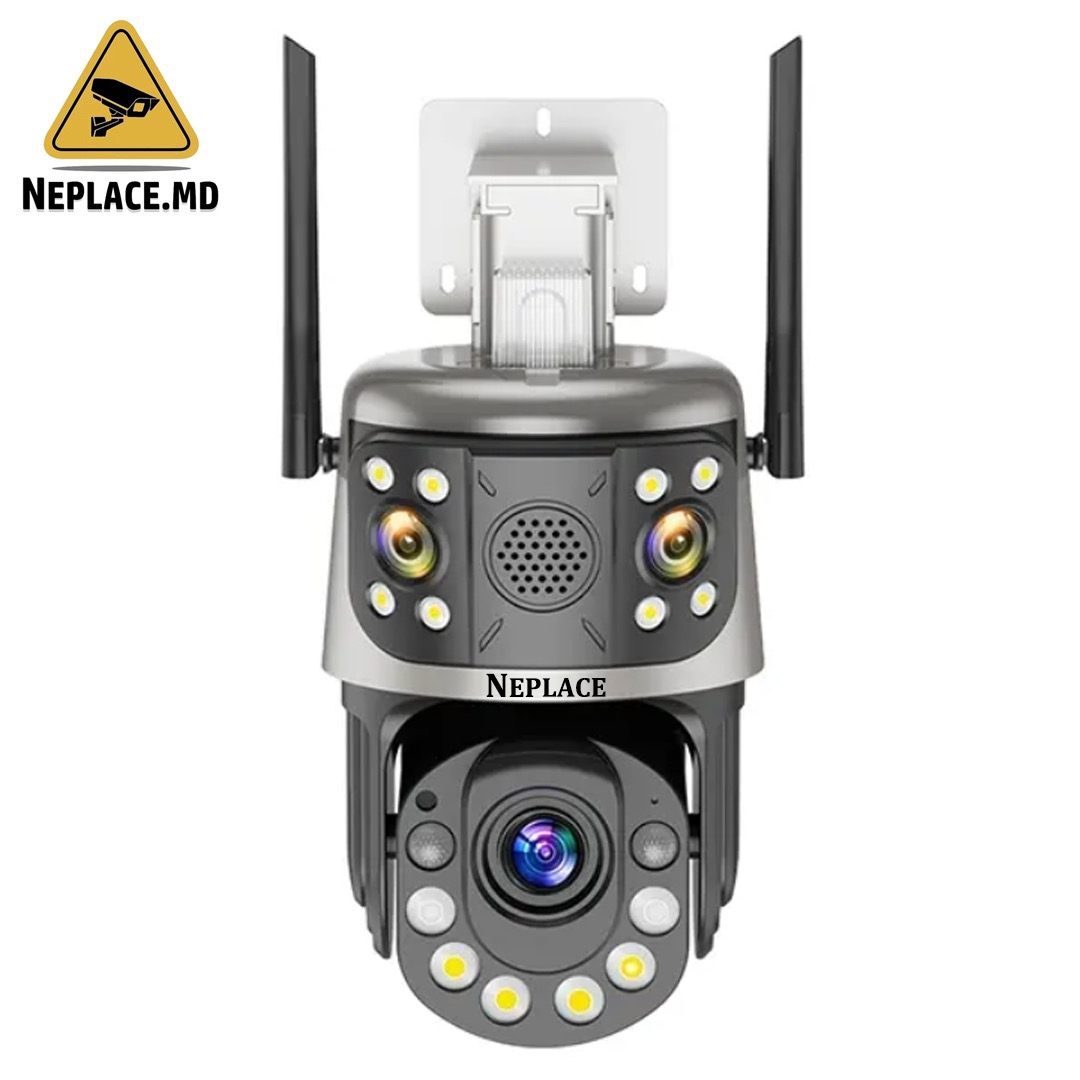 Camera de supraveghere 4G Cartela SIM 9K, 50X, 3 lentile, Control din aplicatie, Detectie umana, Rezistenta la apa IP66, Card 128GB