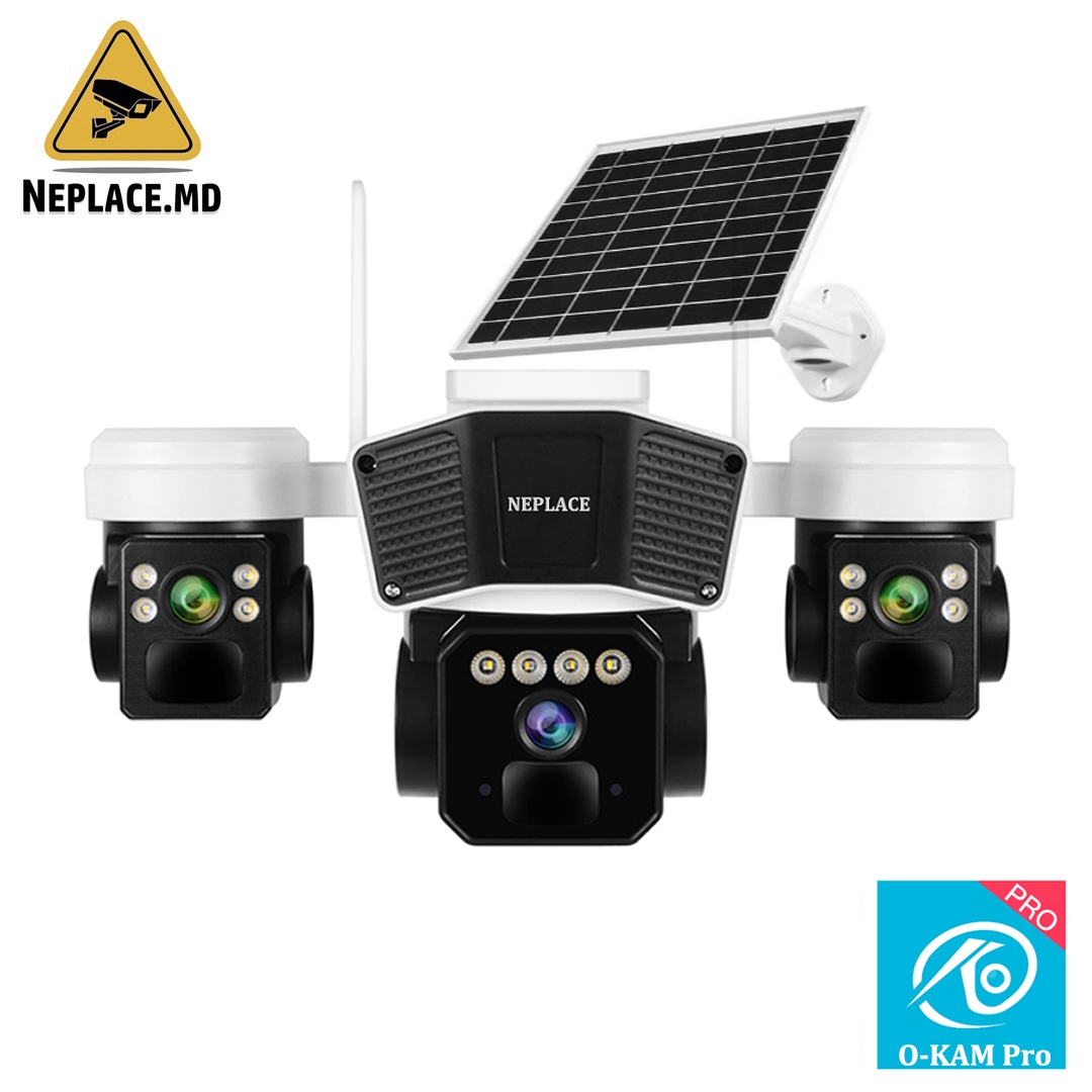   Camera crocodil solar 4G multi-lentile, 12MP, panou solar 20W, stocare in cloud si SD, Rezistenta la apa IP66, Urmarire persoane