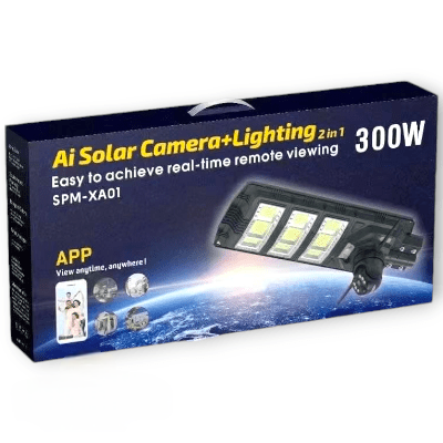 Lumină stradală solară de 450 W cu cameră CCTV 4G