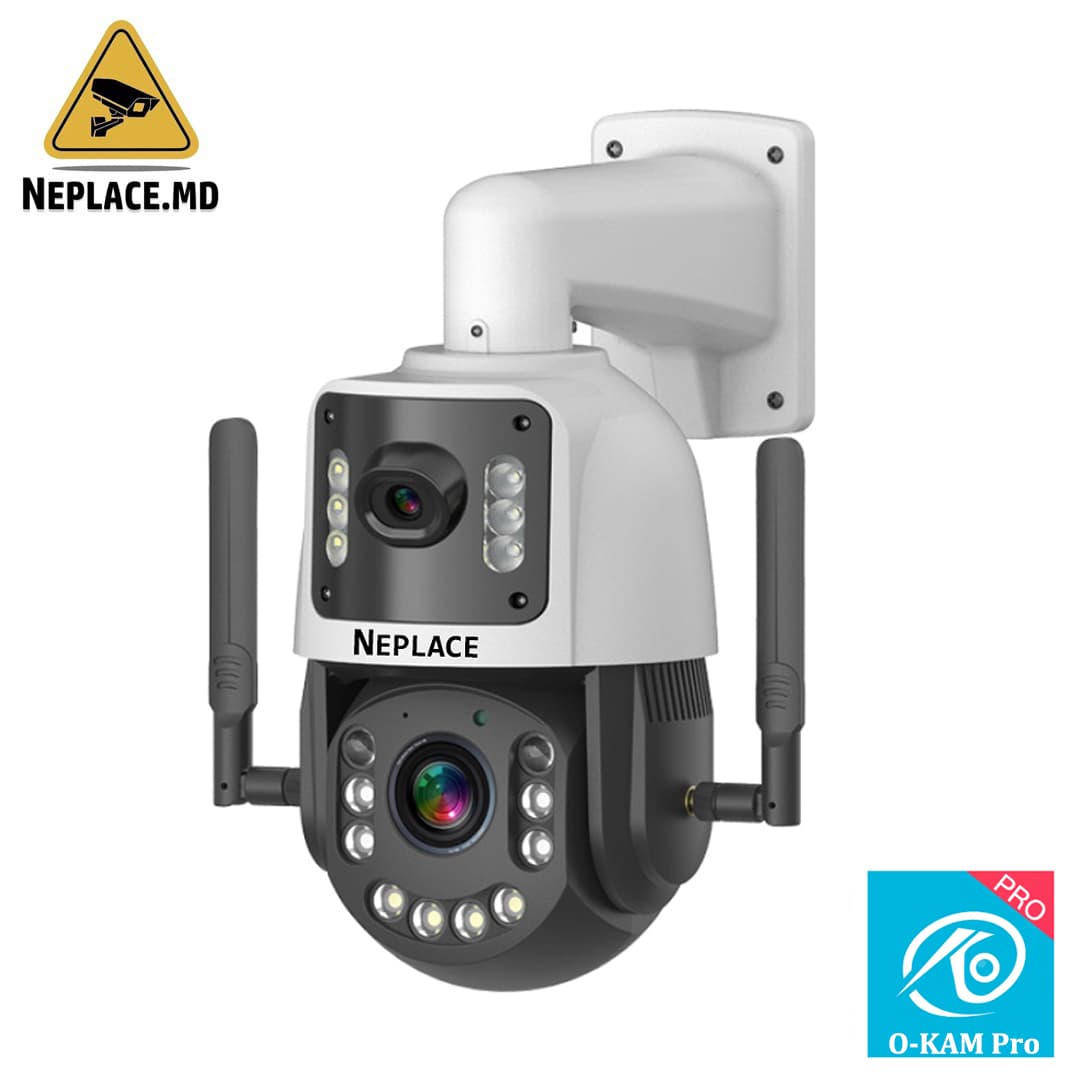 Camera de supraveghere 4G Cartela SIM 6K, 100X, 2 lentile, Control din aplicatie, Detectie umana, Rezistenta la apa IP66