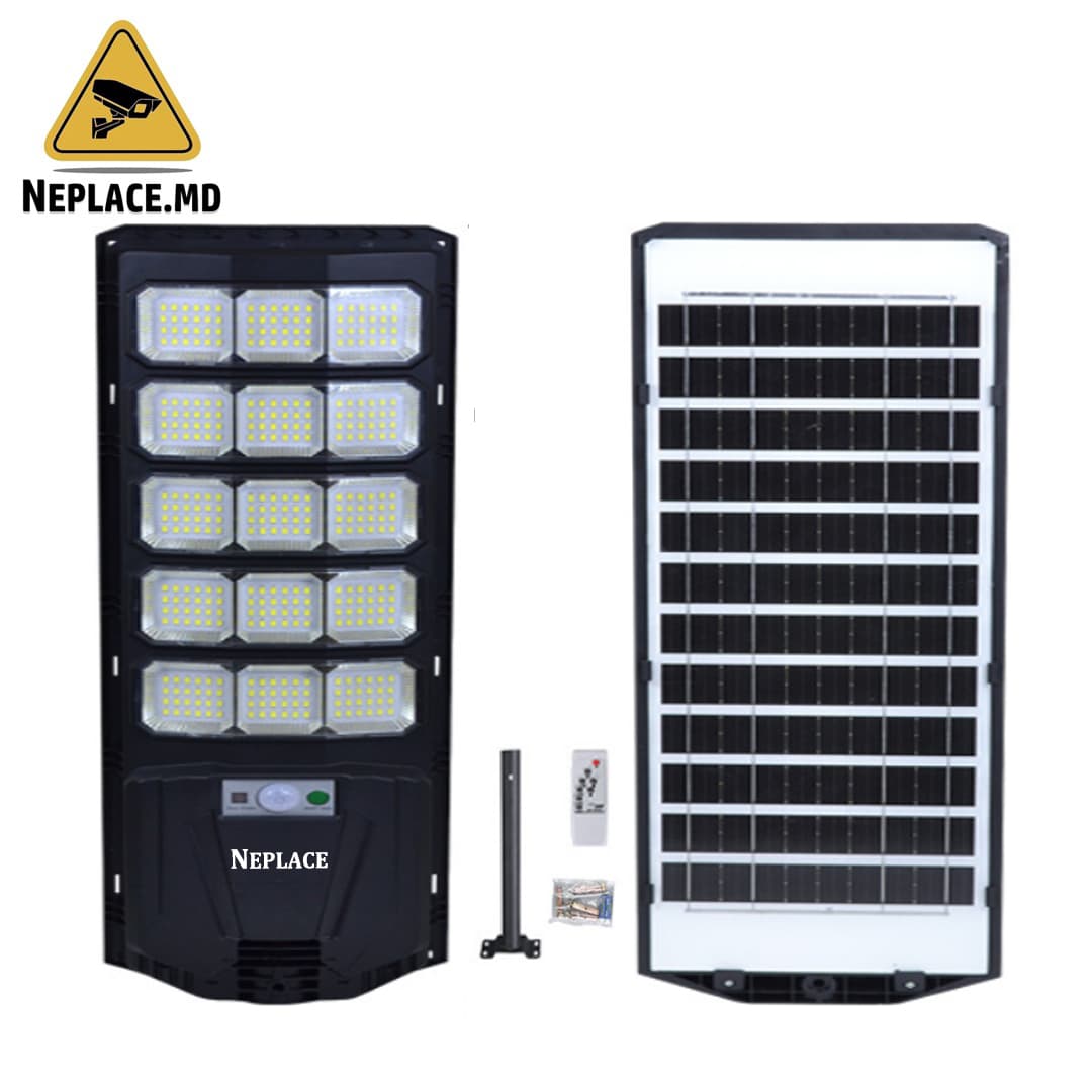 Lampă solară 900W cu Suport pentru Montaj și Senzor de Mişcare