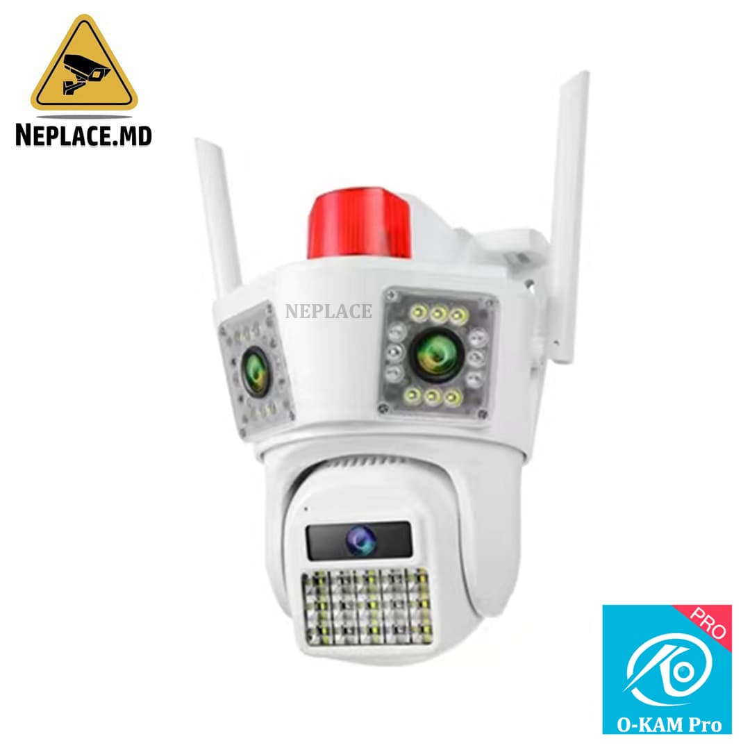 Camera de supraveghere 4G Cartela SIM 6K, 10MP, 3 ecrane, Urmarire automata, Control din aplicatie, Rezistenta la apa , Full Color