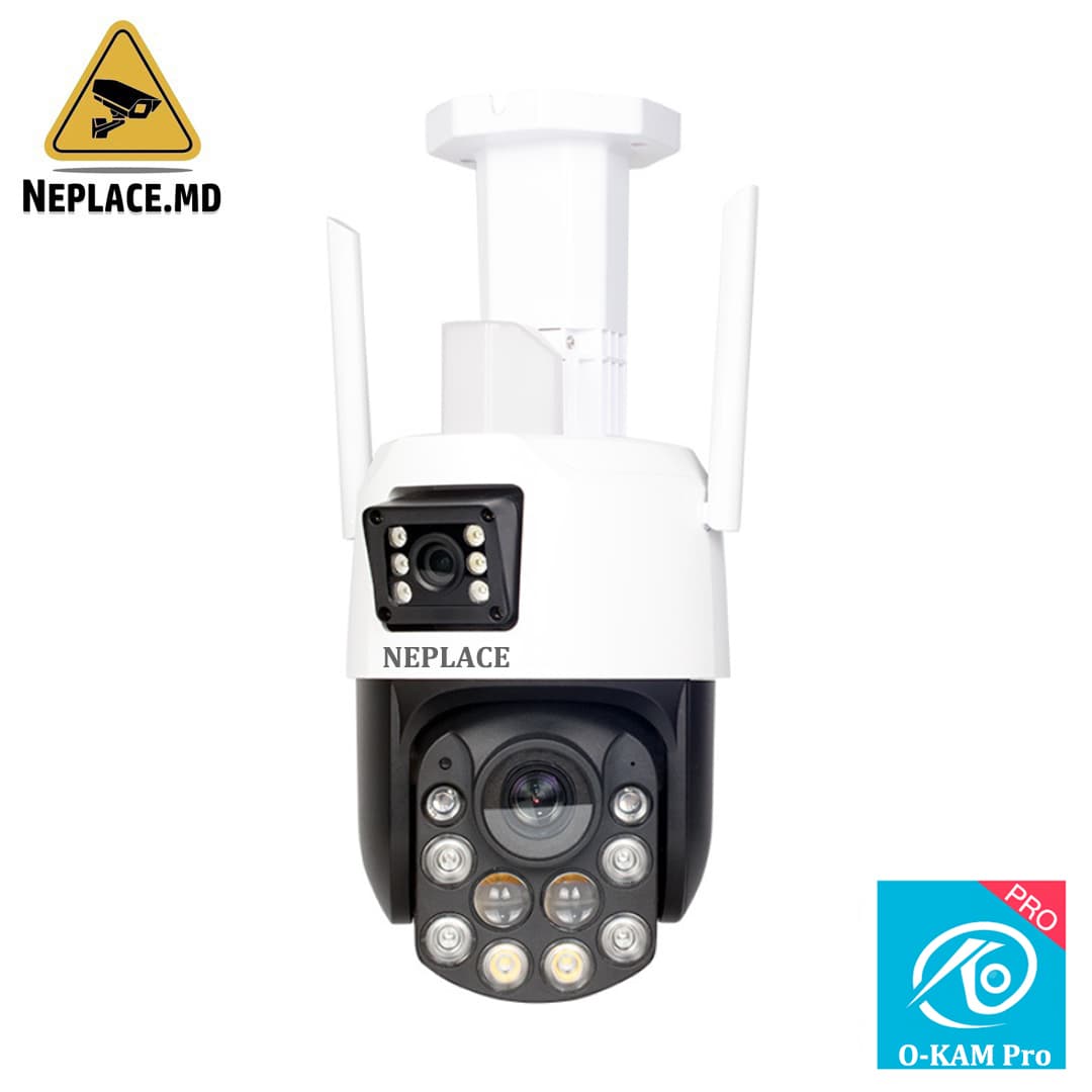 Camera de supraveghere 4G Cartela SIM 6K, 50X, 2 lentile, Control din aplicatie, Detectie umana, Rezistenta la apa IP66