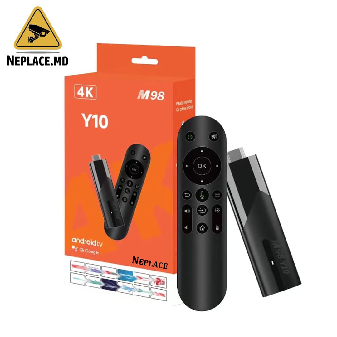 Smart TV Box, 4K, 2+16GB, WIFI, Bluetooth, USB, telecomanda, compact si portabil, negru. Youtube, Netflix și Google Play