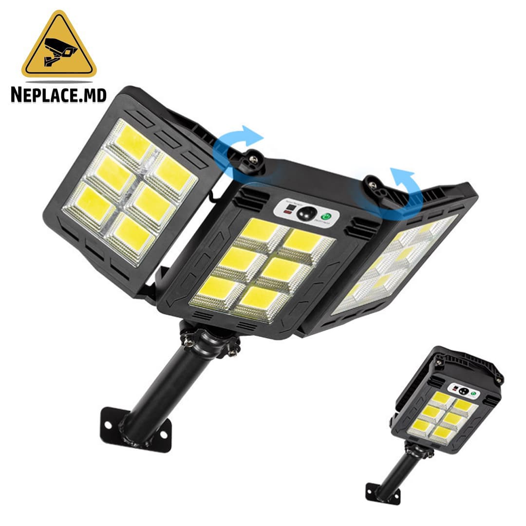 Lampa Solara, Super Performant, Reglabil pentru Exterior, Senzor de Miscare si Lumina, Rezistenta la apa si temperaturi extreme IP66, iluminare 270°