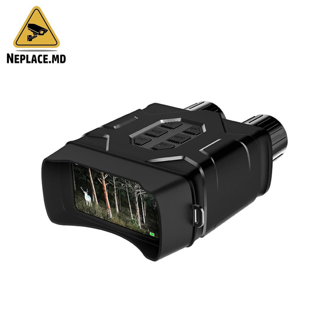 Binoclu digital cu vedere nocturna 4K, zoom optic reglabil, 10x, infrarosu, ecran 3.5", 4000 mAh, negru