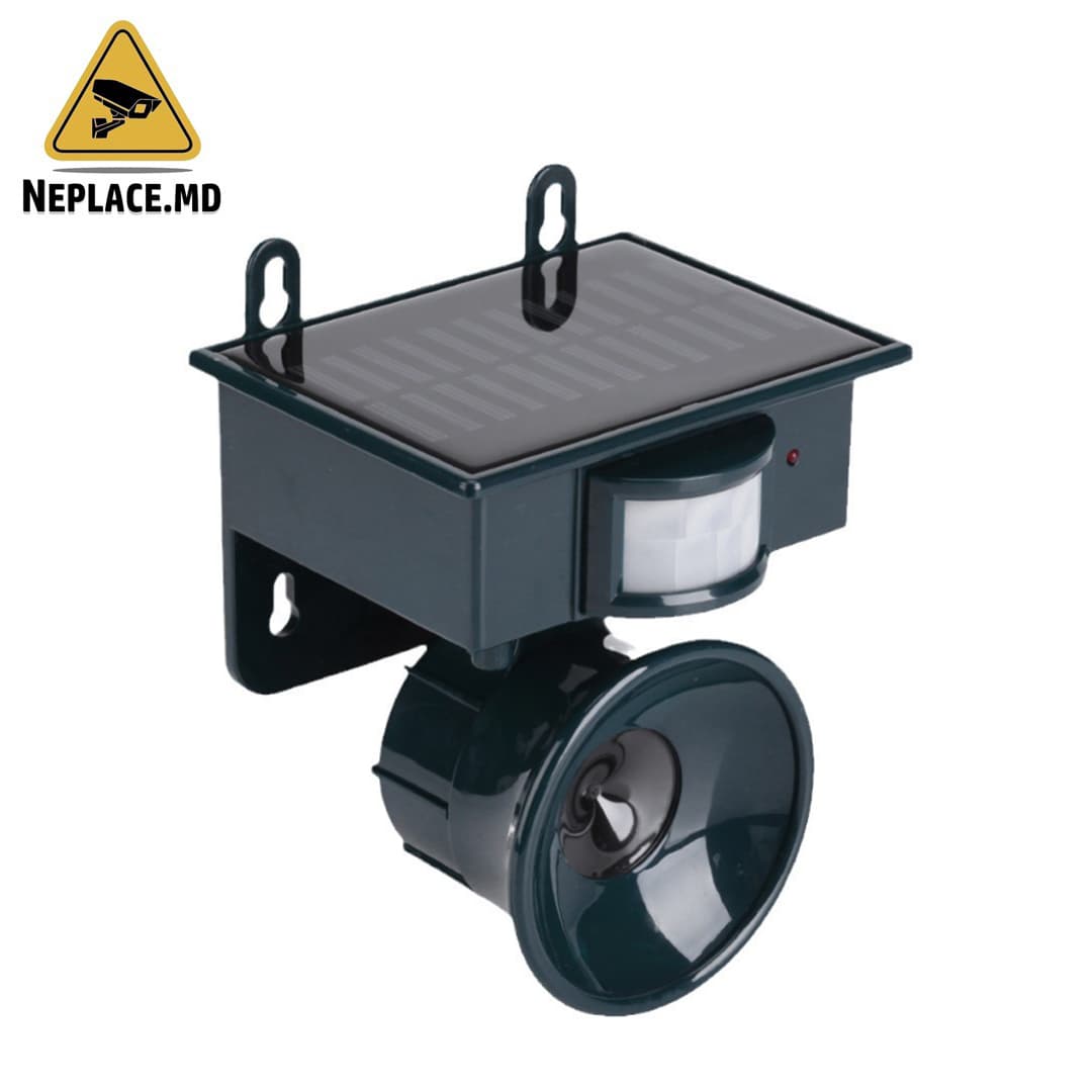 Sperietor cu ultrasunete pentru alungarea cainilor, pisicilor, pasari, sobolanilor, vulpilor, mistretilor, cu panou solar si senzor de miscare